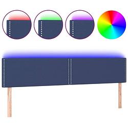 Foto van Vidaxl hoofdbord led 180x5x78/88 cm stof blauw