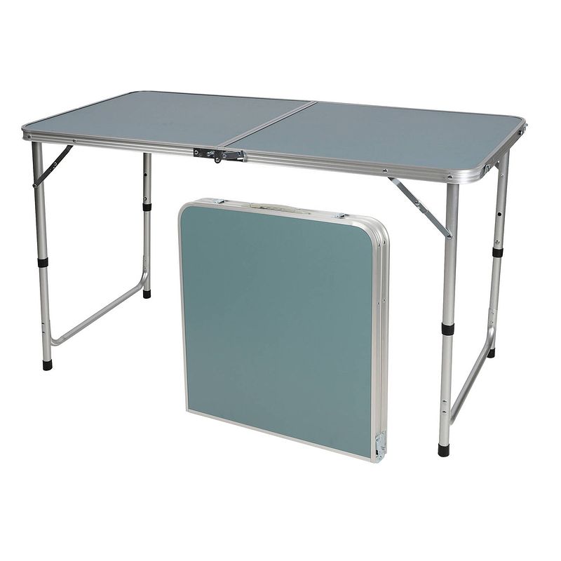 Foto van Sunnydays camping tafel - aluminium - opvouwbaar - blauw - l120 x b60 x h67 cm - bijzettafels - campingtafels