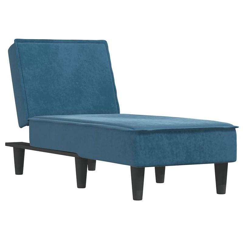 Foto van The living store chaise longue blauw - 55 x 140 x 70 cm - verstelbaar