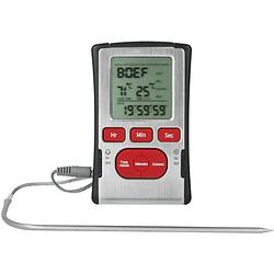 Foto van Metaltex kookthermometer digitaal rvs zilver/rood