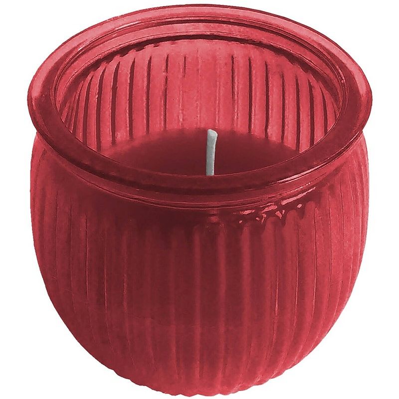 Foto van Citronella kaars in houder 6,5 cm rood - geurkaarsen