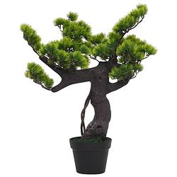 Foto van The living store dennen bonsai kunstplant - 70 cm - realistische look - groen - kunststof - pinus bonsai