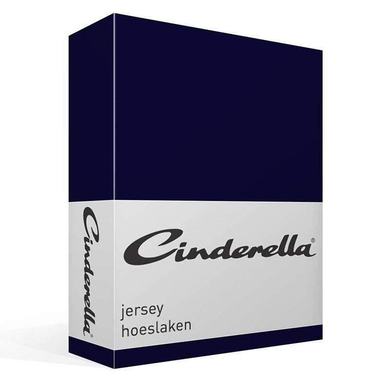 Foto van Cinderella jersey hoeslaken - 100% gebreide jersey katoen - lits-jumeaux (200x210/220 cm) - dark blue