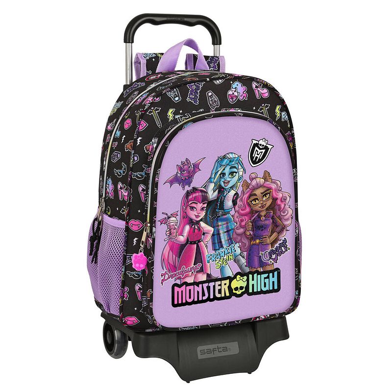 Foto van Schoolrugzak met wielen monster high creep zwart 33 x 42 x 14 cm