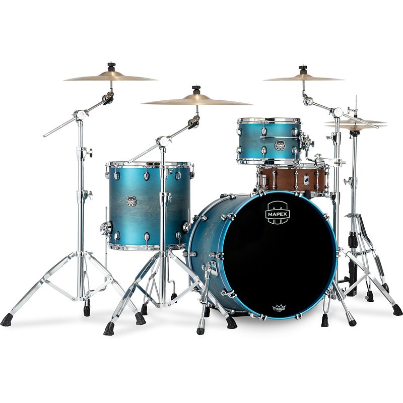 Foto van Mapex se426xhpt saturn evolution hybrid rock exotic azure burst 3d. shellset