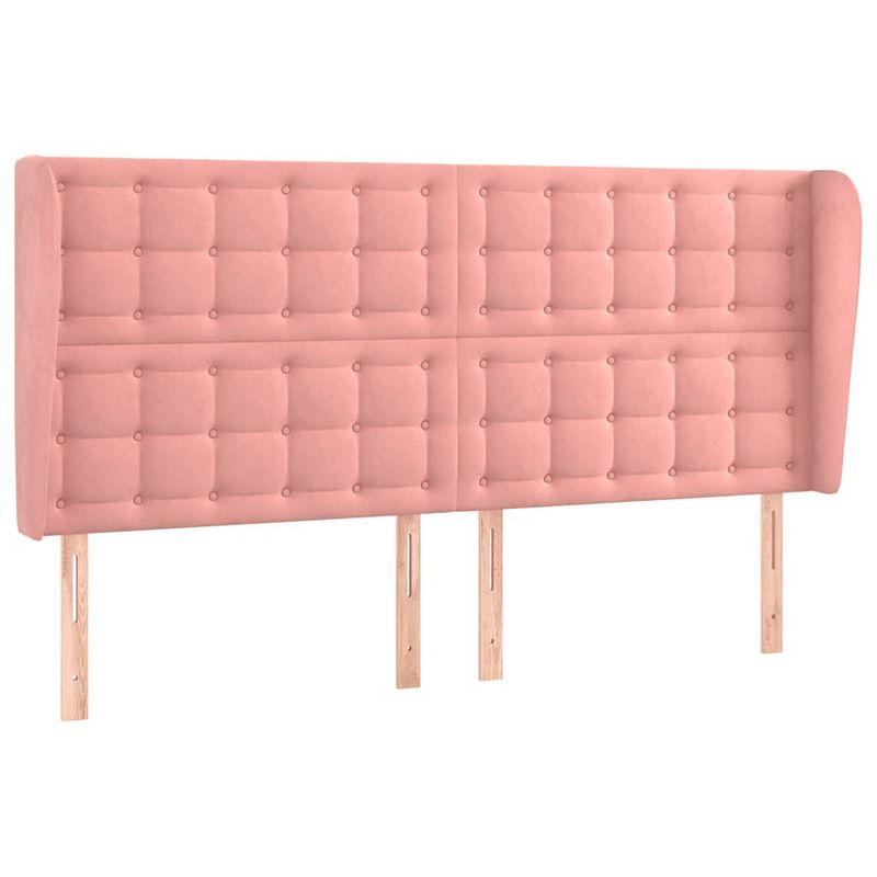 Foto van Vidaxl hoofdbord met randen 203x23x118/128 cm fluweel roze