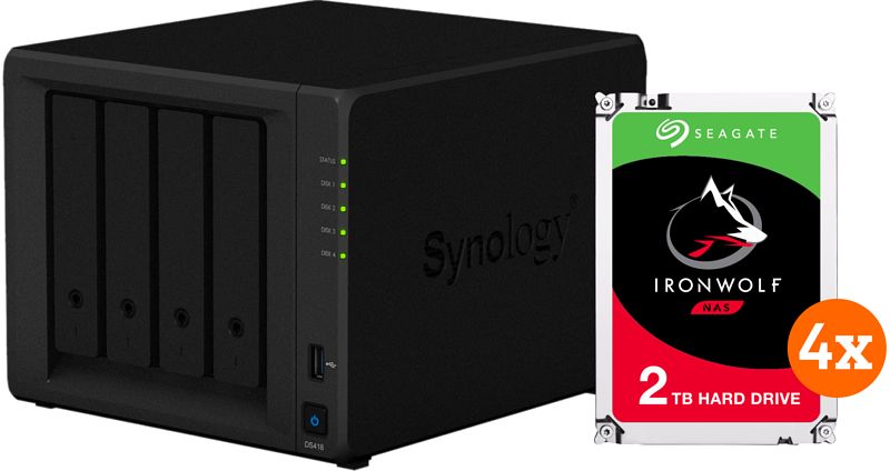 Foto van Synology ds418 + seagate ironwolf 8tb (4x2tb)