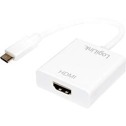 Foto van Logilink ua0236a hdmi adapter [1x usb 3.2 gen 2 stekker c (usb 3.1) - 1x hdmi-bus] wit 14.00 cm