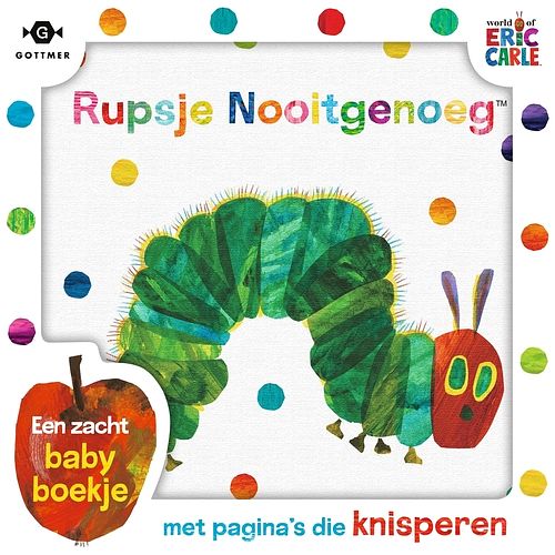 Foto van Rupsje nooitgenoeg - stoffen boekje - eric carle - paperback (9789025778255)