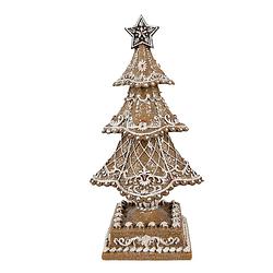 Foto van Clayre & eef kerstdecoratie kerstboom 32 cm bruin polyresin bruin