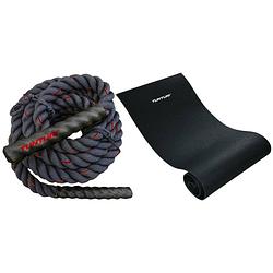 Foto van Tunturi - fitness set - battle rope 9 meter - fitnessmat 160 x 60 x 0,7 cm