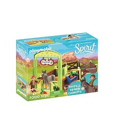 Foto van Playmobil spirit knip en meneer worteltjes met paardenbox 70120