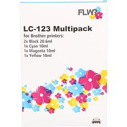 Foto van Huismerk brother lc-123 multipack zwart en kleur cartridge