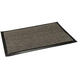 Foto van Anti slip deurmat/schoonloopmat pvc zwart 60 x 40 cm voor binnen - deurmatten