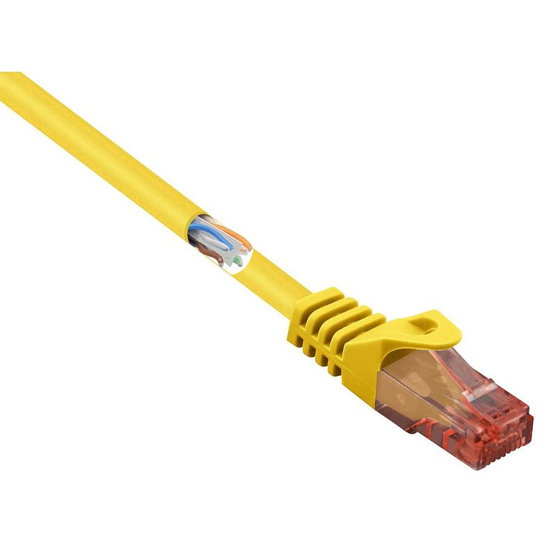 Foto van Renkforce rf-5224652 rj45 netwerkkabel, patchkabel cat 6 u/utp 1.00 m geel snagless, halogeenvrij 1 stuk(s)