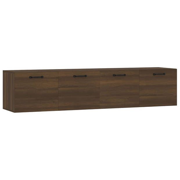 Foto van Vidaxl wandkasten 2 st 60x36,5x35 cm bewerkt hout bruineikenkleurig