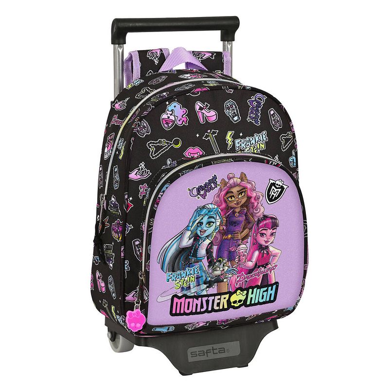 Foto van Schoolrugzak met wielen monster high creep zwart 28 x 34 x 10 cm