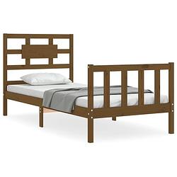 Foto van The living store bedframe - massief grenenhout - 195.5 x 95.5 x 100 cm - honingbruin - 3ft single