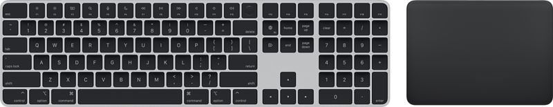 Foto van Apple magic keyboard met numeriek toetsenblok en touch id qwerty + trackpad (2021) zwart