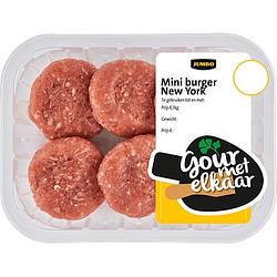 Foto van Jumbo gourmet burgers new york 150g aanbieding bij jumbo | 3 schalen