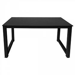 Foto van Bureau computer tafel - keukentafel - metaal hout - 120 cm x 60 cm - zwart