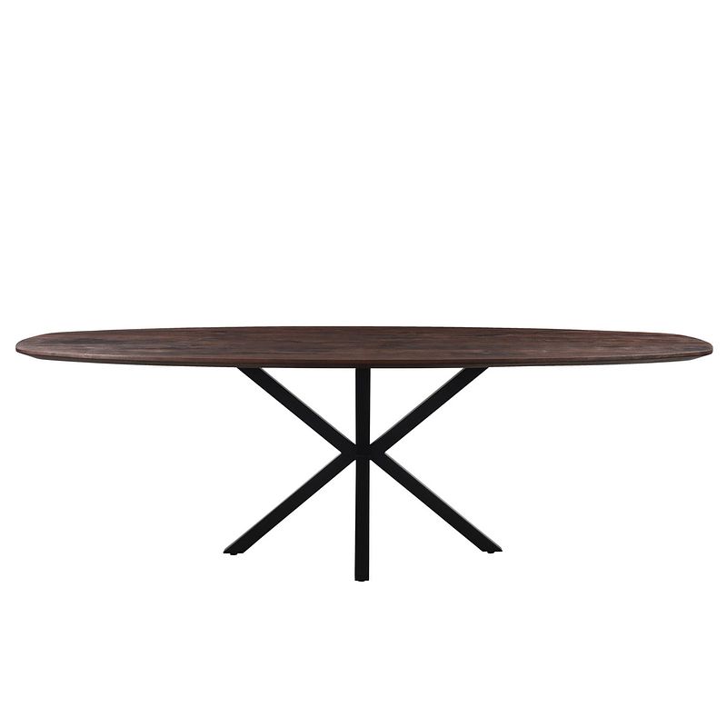 Foto van Giga meubel eettafel ovaal - bruin - 240cm - eettafel lissabon