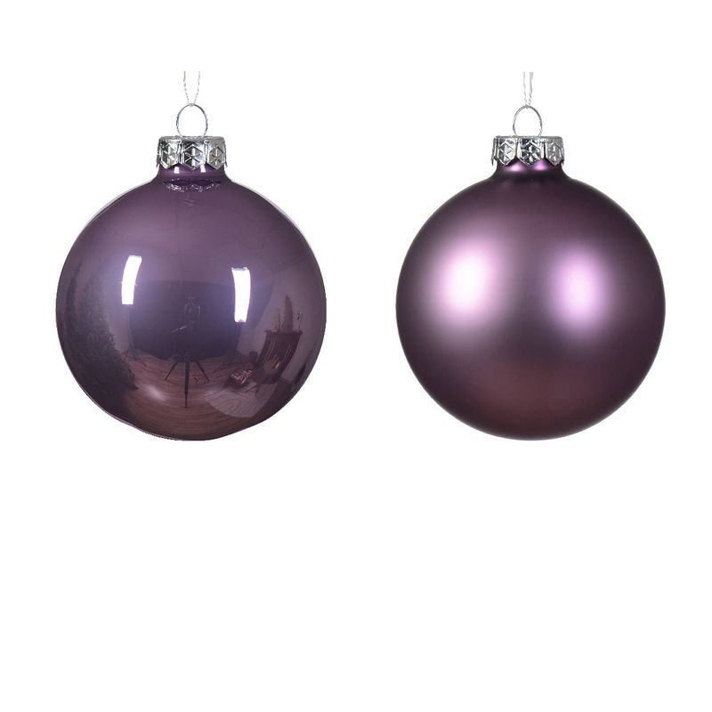 Foto van Decoris - kerstbal glas d8 cm klila ass 6st kerst