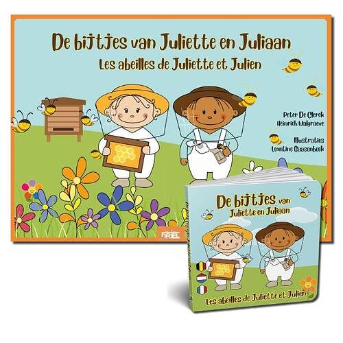 Foto van De bijtjes van juliette en juliaan kamishibai vertelplaten + boek - peter de clerck - paperback (9789493200760)