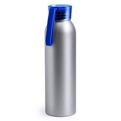 Foto van Aluminium drinkfles/waterfles met blauwe dop 650 ml - drinkflessen