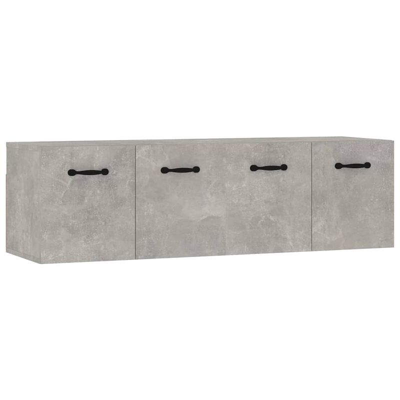 Foto van The living store wandkast betongrijs 80x35x36.5 cm - 2 vakken - bewerkt hout