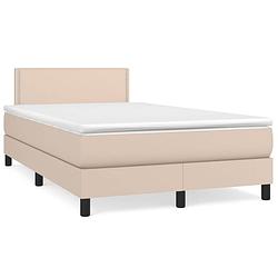 Foto van The living store boxspringbed - cappuccino kunstleer - 203x120x78/88 cm - pocketvering matras - hoogte verstelbaar