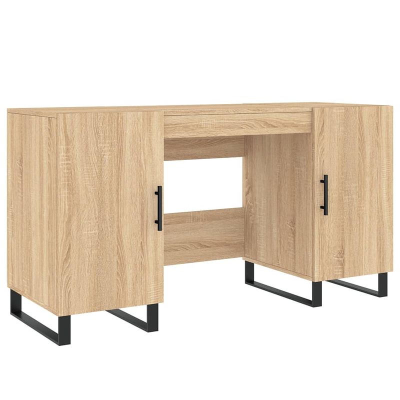 Foto van Vidaxl bureau 140x50x75 cm bewerkt hout sonoma eikenkleurig