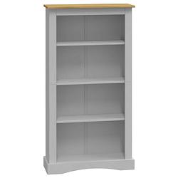 Foto van Vidaxl boekenkast 4 planken 81x29x150 cm grenenhout corona-stijl grijs