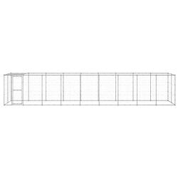 Foto van The living store hondenkennel - gegalvaniseerd staal - 990 x 220 x 180 cm - met dak en deur