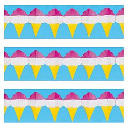 Foto van 3x stuks papieren ijsjes zomer thema feestslinger 3 meter - feestslingers