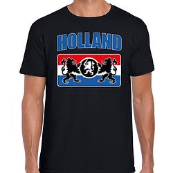 Foto van Zwart fan shirt / kleding holland met een nederlands wapen ek/ wk voor heren 2xl - feestshirts