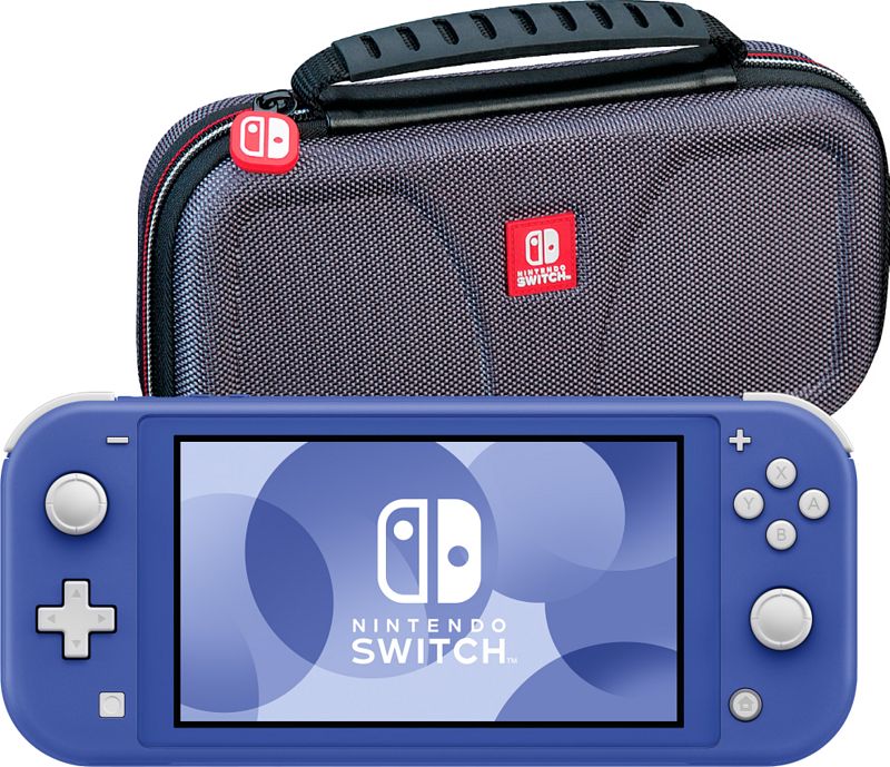 Foto van Nintendo switch lite blauw + bigben beschermtas