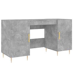 Foto van The living store bureau - betongrijs - 140 x 50 x 75 cm - duurzaam hout en ijzer