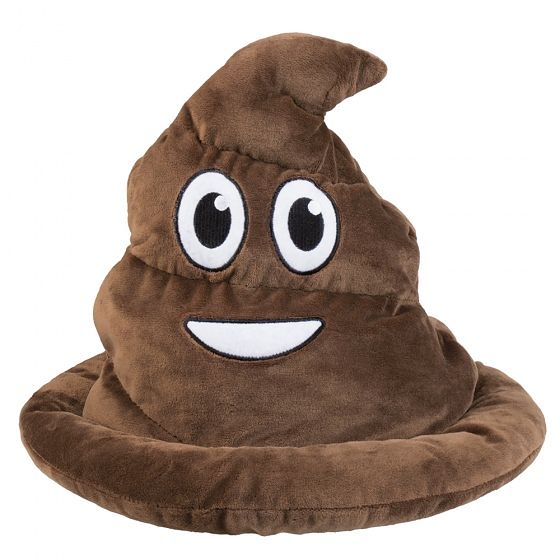 Foto van Boland hoed poep emoticon unisex 30 cm bruin