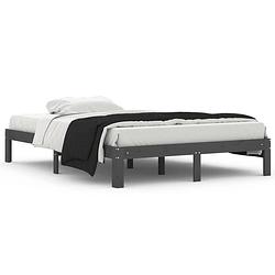 Foto van The living store bedframe - houten - 140 x 200 cm - grijs