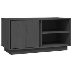 Foto van The living store tv-kast grenenhout - 80x35x40.5 cm - grijs