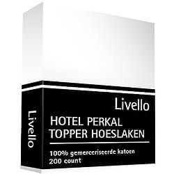 Foto van Livello hoeslaken topper perkal wit 90 x 210 cm