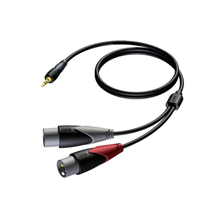 Foto van Procab cla712 classic 1x mini-jack - 2x xlr male kabel 1.5m