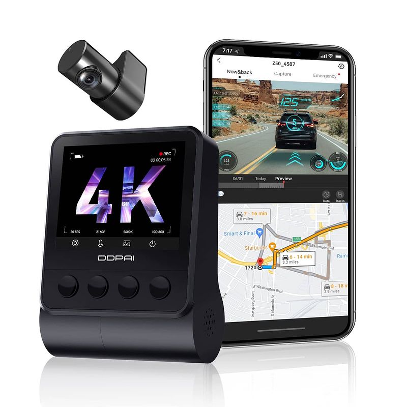 Foto van Ddpai z50 2ch 4k wifi gps dashcam