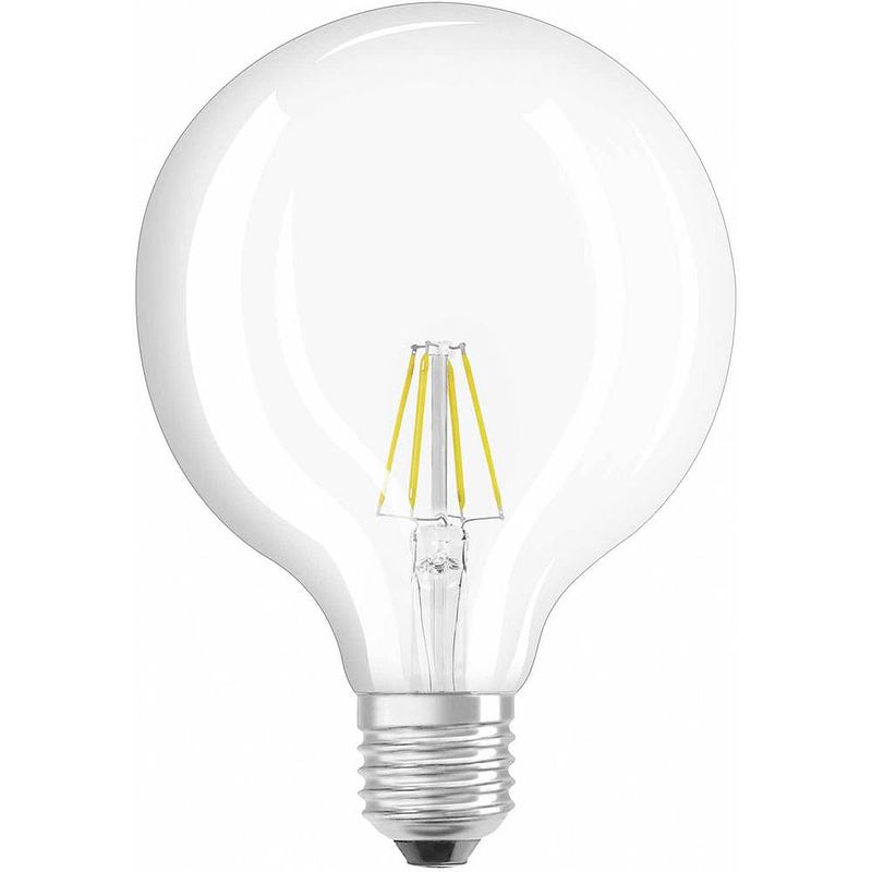 Foto van Osram 4052899972384 led-lamp energielabel e (a - g) e27 globe 4 w = 40 w warmwit (ø x l) 124 mm x 168 mm filament / retro-led 1 stuk(s)