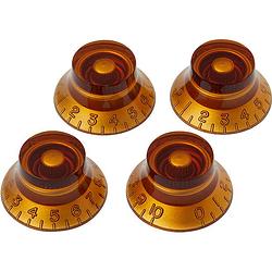 Foto van Gibson top hat knobs vintage amber potmeterknoppen voor gitaar (set van 4)