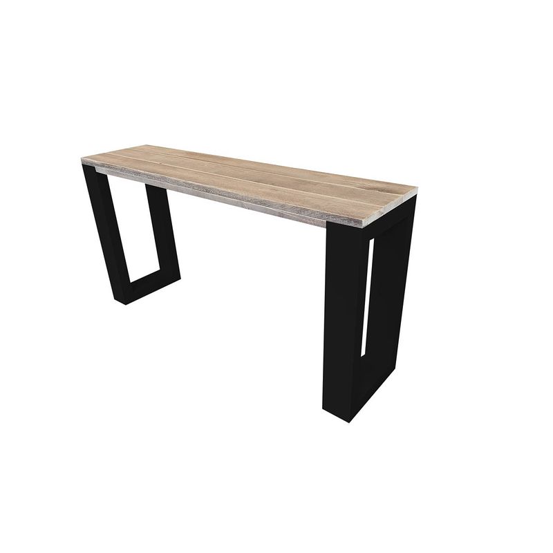 Foto van Wood4you - side table enkel steigerhout - - zwart - eettafels 160 cm - bijzettafel