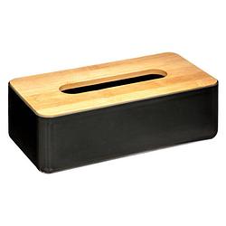 Foto van Decopatent® tissuedoos - bamboe hout - kunststof - tissuebox voor