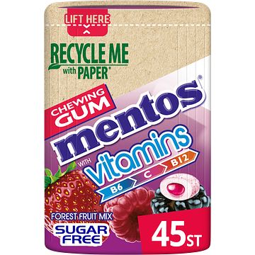 Foto van Mentos gum vitamins forest fruit mix 45 stuks 90g bij jumbo