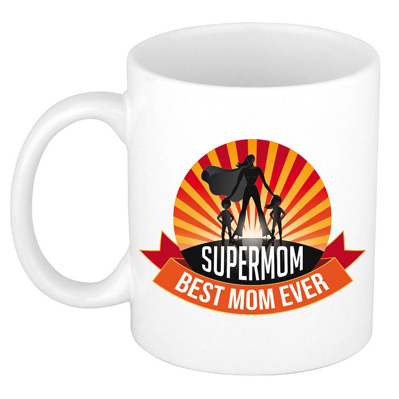 Foto van Supermom, best mom ever moederdag cadeau mok / beker wit - feest mokken